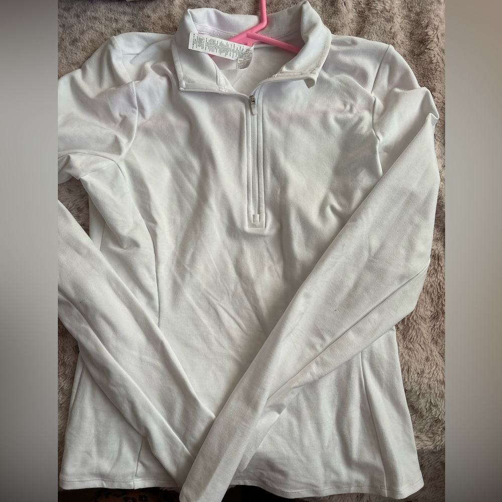 White Quarter-Zip Pullover